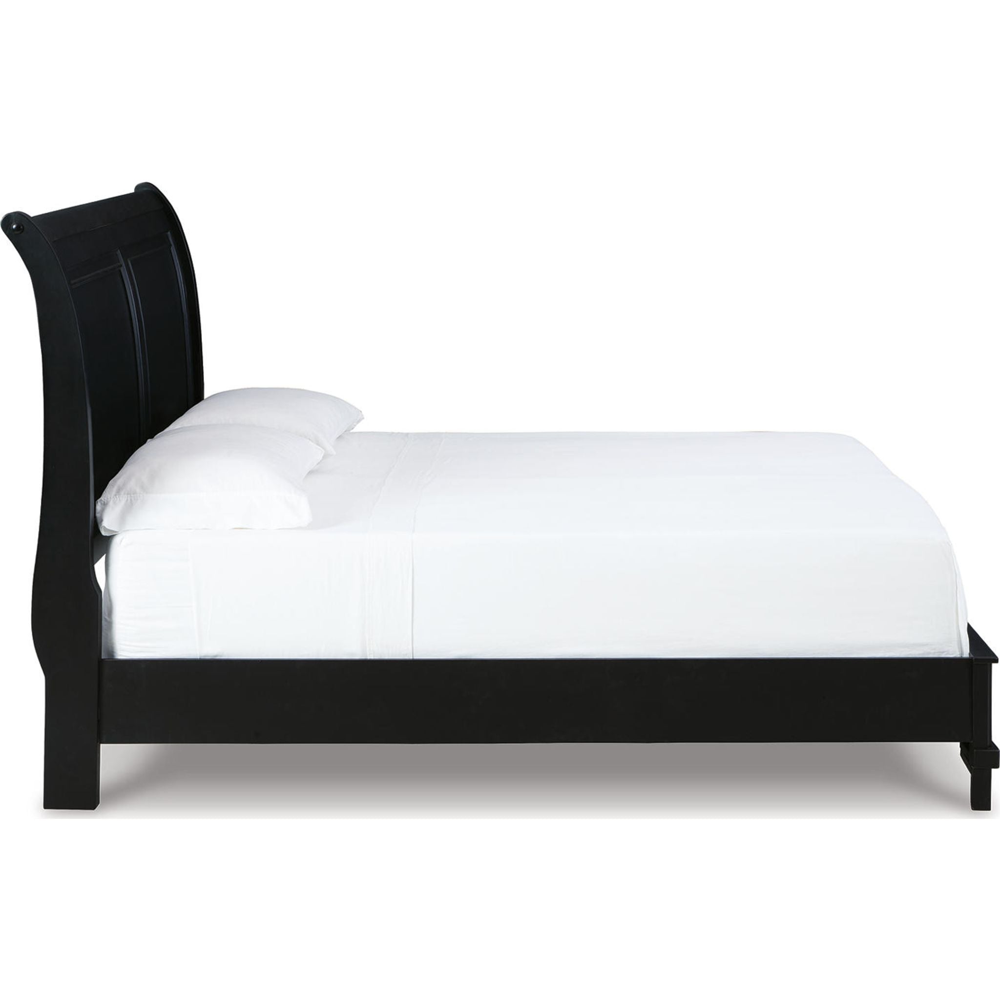 Chylanta 5-Piece Sleigh Bedroom Set - Queen Size Bed Frame, Nightstand & Dresser - Classic Wooden Bedroom Furniture for Master Bedroom Decor
