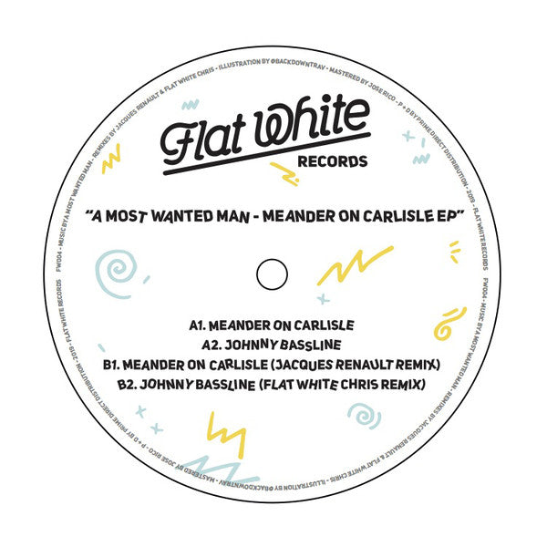 A Most Wanted Man - Meander On Carlisle EP | Flat White Records FW004 | Indie Rock Vinyl for Music Collectors & Coffee Shop Ambiance