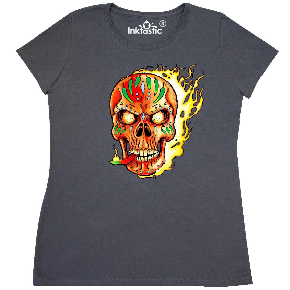 Hot Sauce Skull On Fire Women's T-Shirt | Trendy Graphic Tee for Casual Wear, Street Style & Festival Outfits