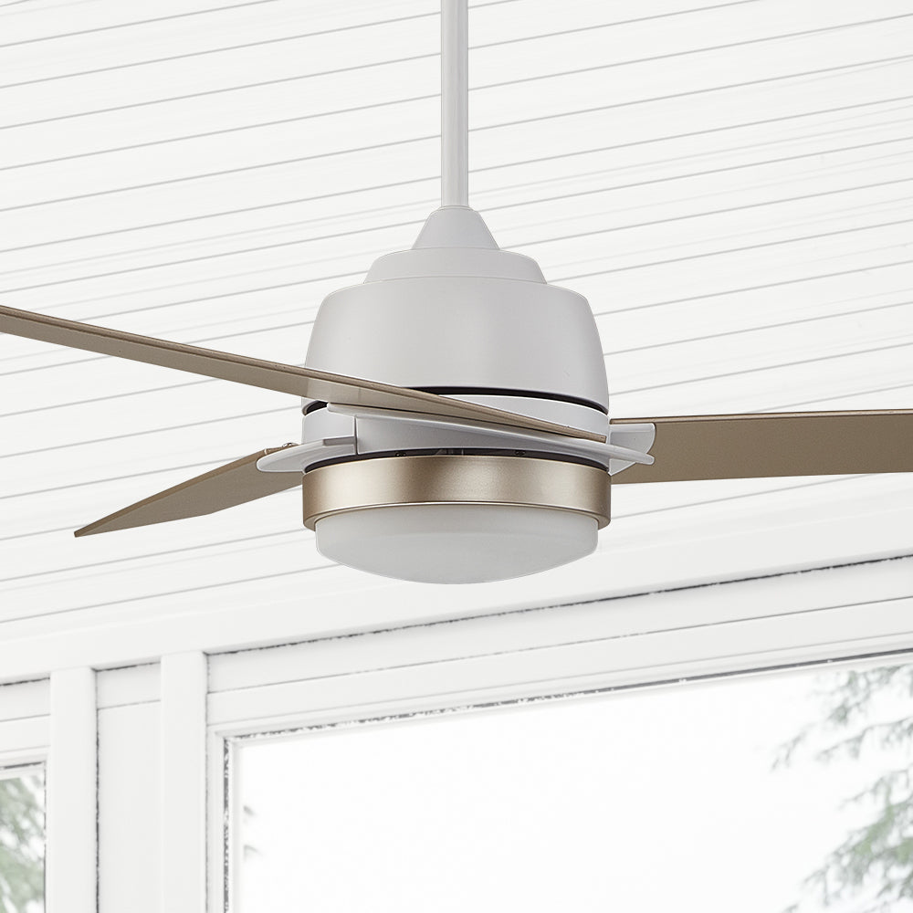 52 Inch Addison Smart Ceiling Fan with LED Light & Remote Control - Modern Silent Blades for Bedroom, Living Room, and Office