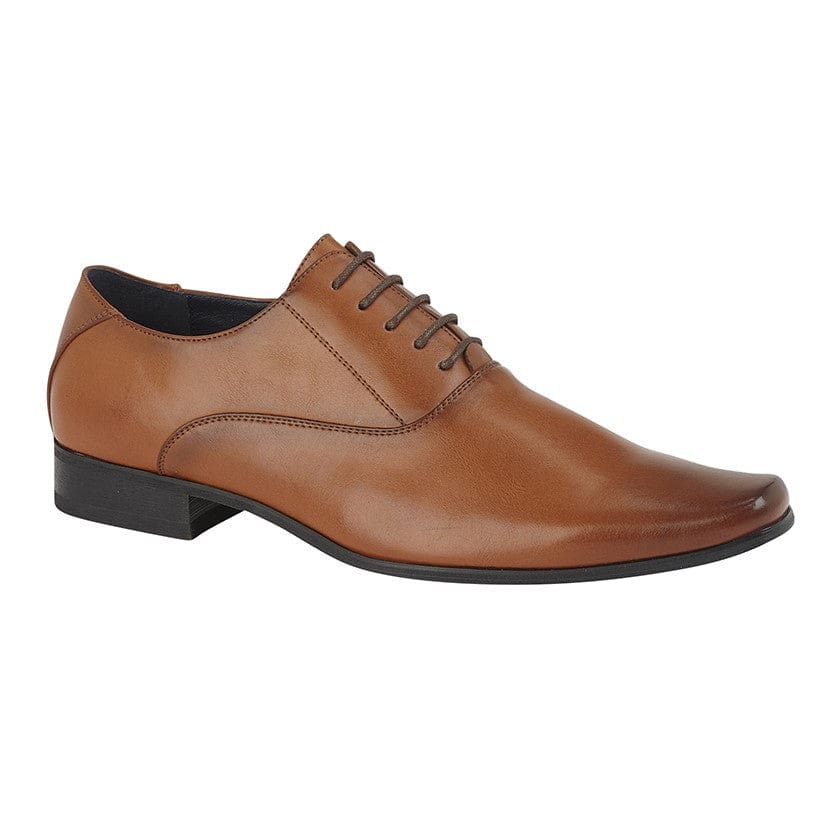 Goor Men's Tan 5-Eyelet Plain Oxford Dress Shoes - Classic Formal & Business Attire Footwear for Office, Wedding & Special Occasions