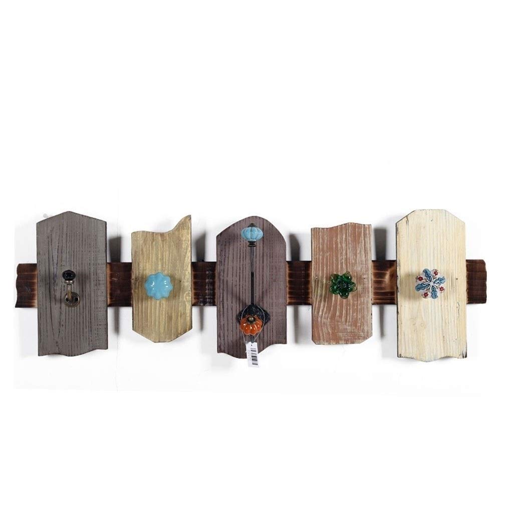 Vintage Wooden Wall Mounted Coat Rack - Decorative Entryway Hooks with 10kg Load Capacity - Perfect for Hallway, Bedroom & Mudroom Organization
