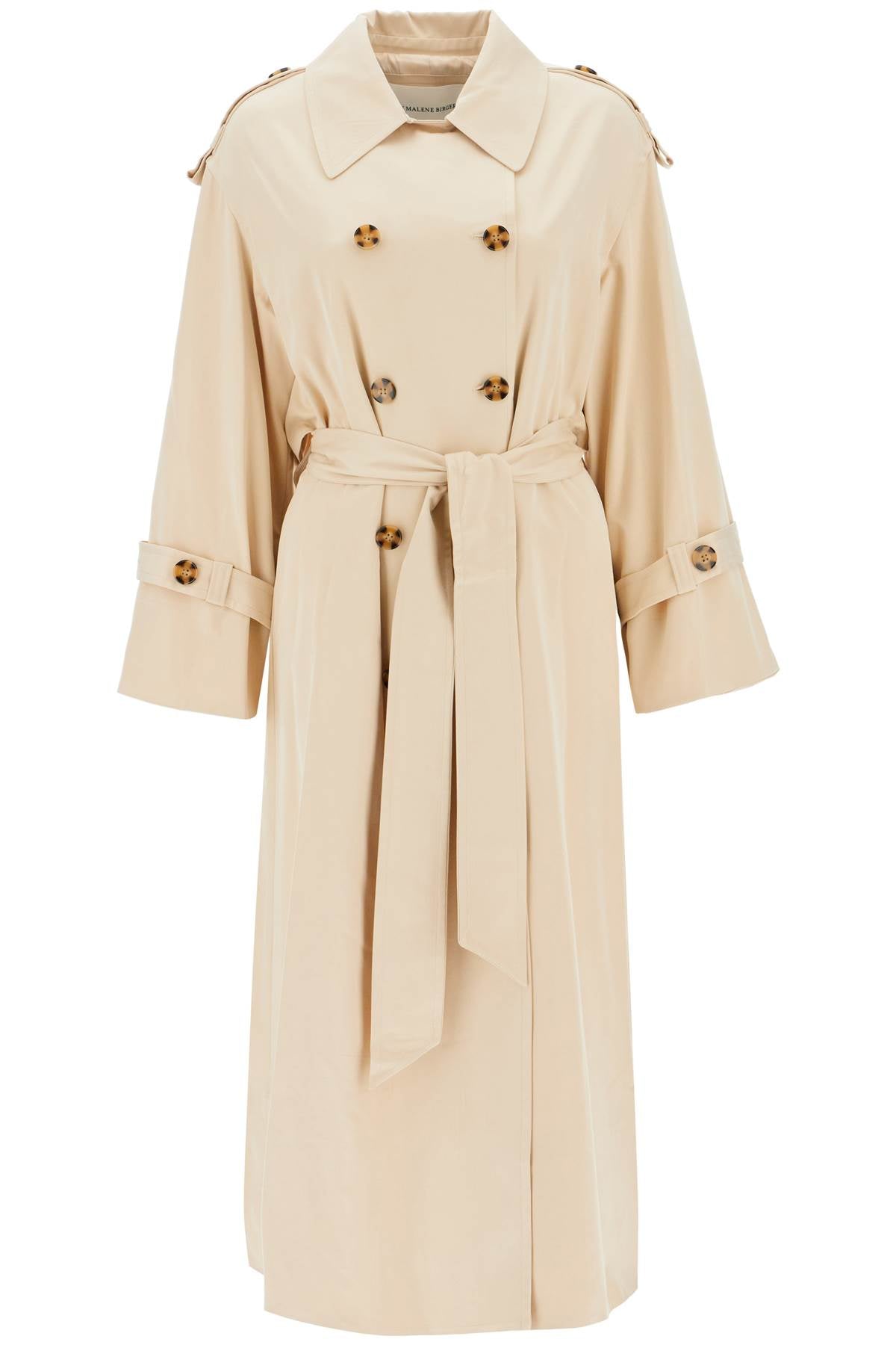 By Malene Birger 'Alanis' Double Breasted Trench Coat - Women's Classic Waterproof Raincoat for Work, Travel & Everyday Elegance