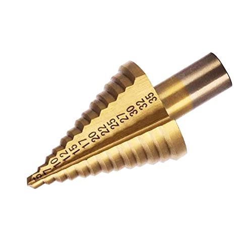 5-35mm HSS Titanium Coated Step Drill Bit Set for Wood & Metal - High Precision Core Hole Drilling Tool with Round Shank - Perfect for DIY Projects, Home Repairs, and Professional Metalworking