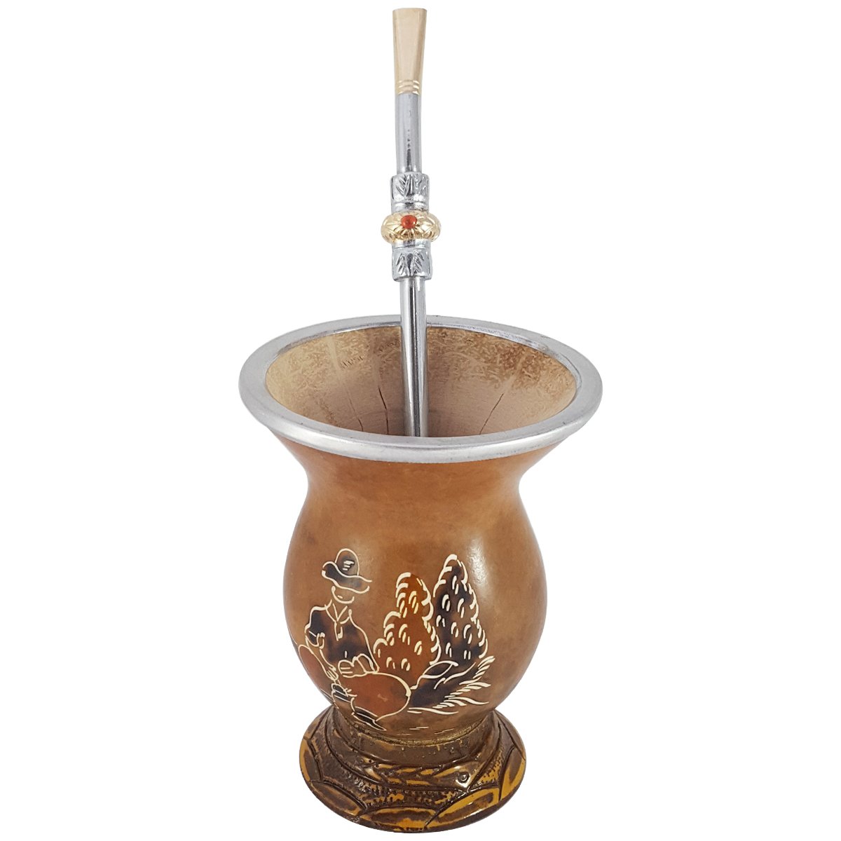 Premium Chimarrão Gourd & Bombilla Set - Traditional Brazilian Yerba Mate Cup & Straw - Perfect for Tea Lovers & Cultural Enthusiasts
