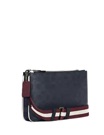 Coach Everett Crossbody Bag in Signature Canvas with Varsity Motif - Stylish Leather Shoulder Purse for Women, Perfect for Work, Travel & Everyday Use