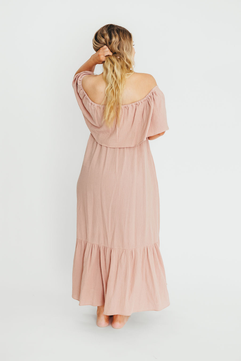 Josie 100% Cotton Maxi Dress in Rose - Bump & Nursing Friendly Maternity Dress for Pregnancy & Breastfeeding | Perfect for Casual Wear, Baby Showers & Nursing Outings