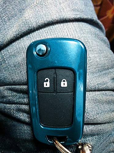 Glossy Blue Smart Key Fob Shell Cover Replacement for Chevrolet GMC - Exact Fit for 3 4 5 Buttons - Durable Protection & Stylish Upgrade for Car Keys
