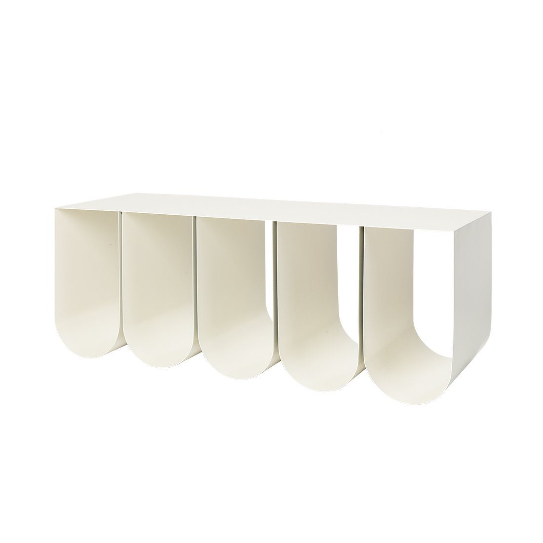 KRISTINA DAM STUDIO Modern Curved Bench in Beige - Stylish and Comfortable Seating for Living Room, Bedroom, or Entryway