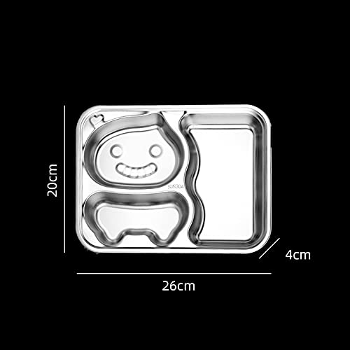 VALINK Stainless Steel Divided Dinner Plates for Kids - Cartoon Shaped Food Tray, Dishwasher Safe & Durable Kids Dinnerware - Perfect for School Lunches, Picnics, and Family Meals