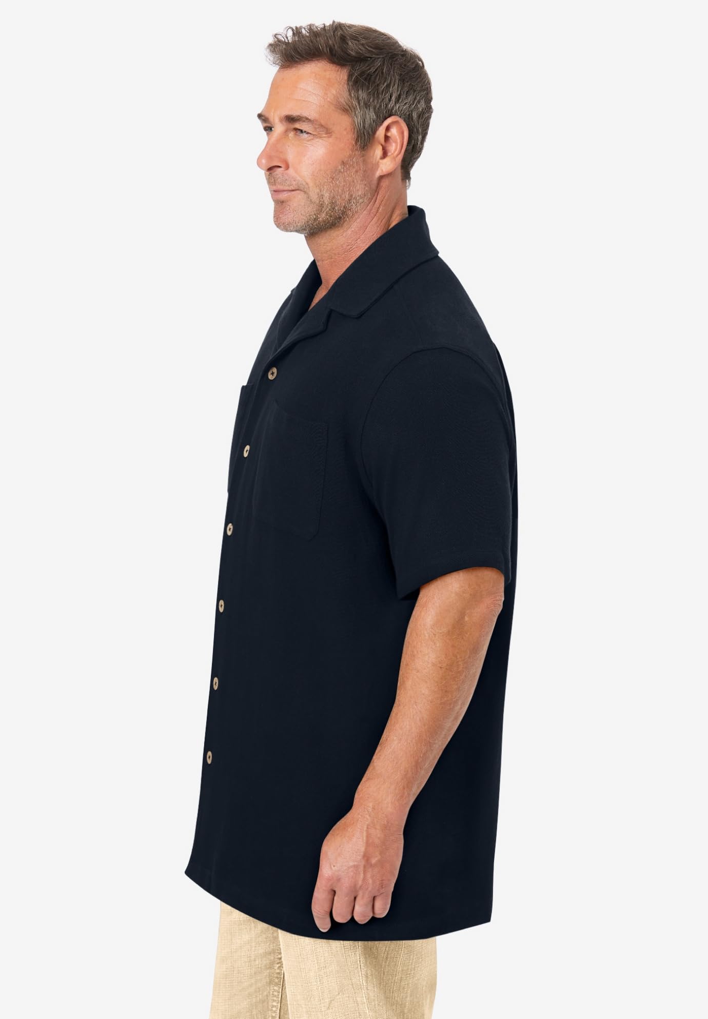 KingSize Men's Big & Tall Gauze Camp Shirt - Lightweight Summer Casual Button Down Shirt for Outdoor Activities, Beach & Travel