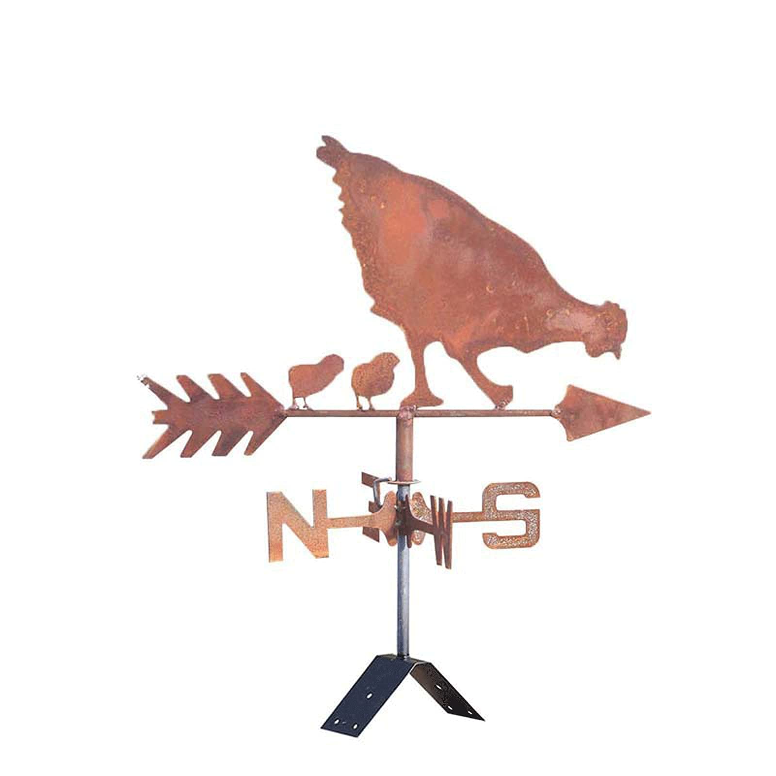 Handmade Wrought Iron Rooster Weather Vane - Custom Farmhouse Garden Decor for Roof, Courtyard & Outdoor Spaces | Rustic Metal Wind Vane for Farm, Pavilion & Backyard Decoration | Perfect for Countryside Homes, Barns & Garden Landscapes