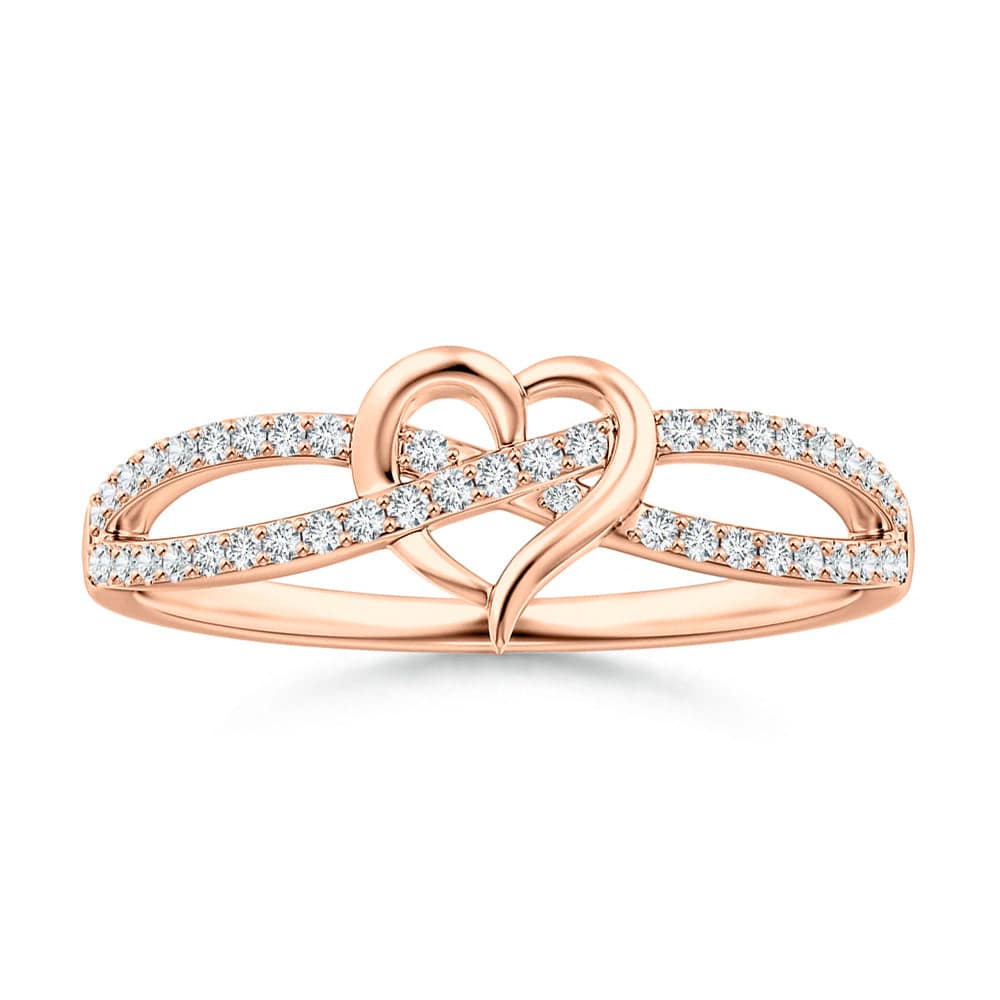 Lab Grown Diamond Infinity Heart Promise Ring - 14K White Gold Engagement Ring for Women, Gift for Anniversary, Valentine's Day & Special Occasions