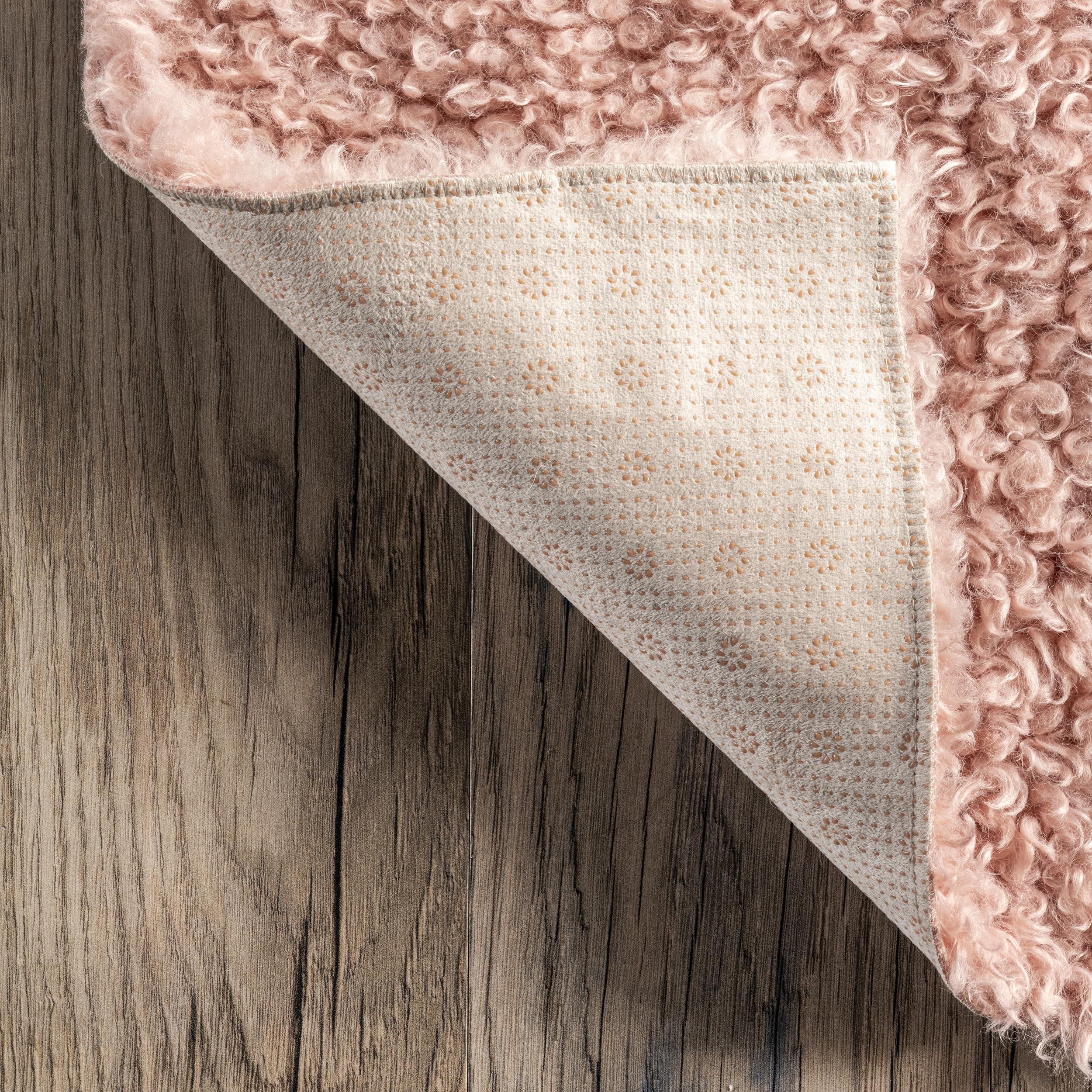 nuLOOM Marlow Machine Washable Soft Shaggy Faux Sheepskin Area Rug - 6x9 Feet Pink Plush Rug for Living Room, Bedroom & Nursery - Cozy Home Decor