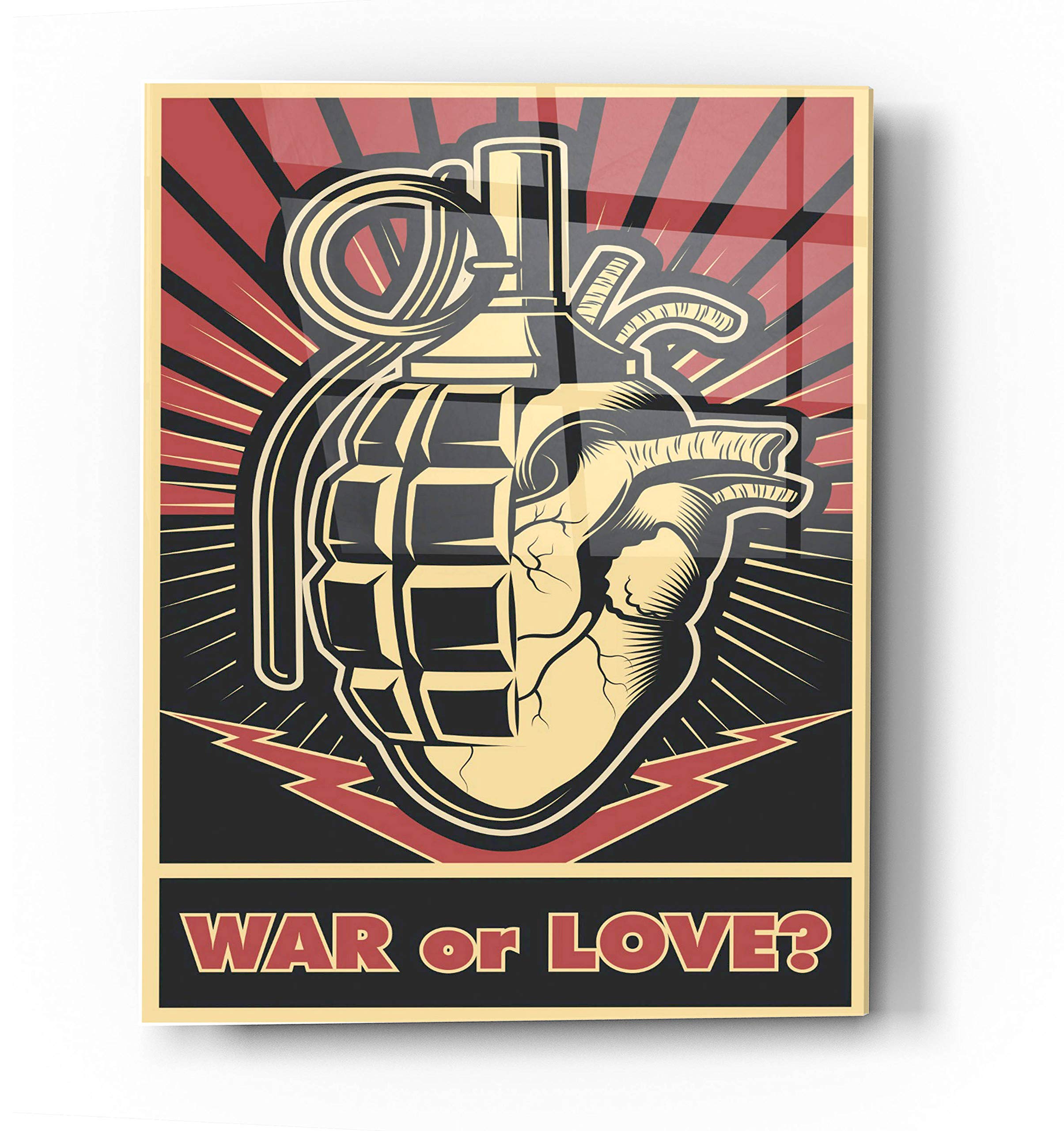 Epic 'War or Love' Acrylic Glass Wall Art - 24x36 Inches Modern Abstract Painting for Living Room, Bedroom & Office Decor | Shatter-Resistant & Vibrant Colors