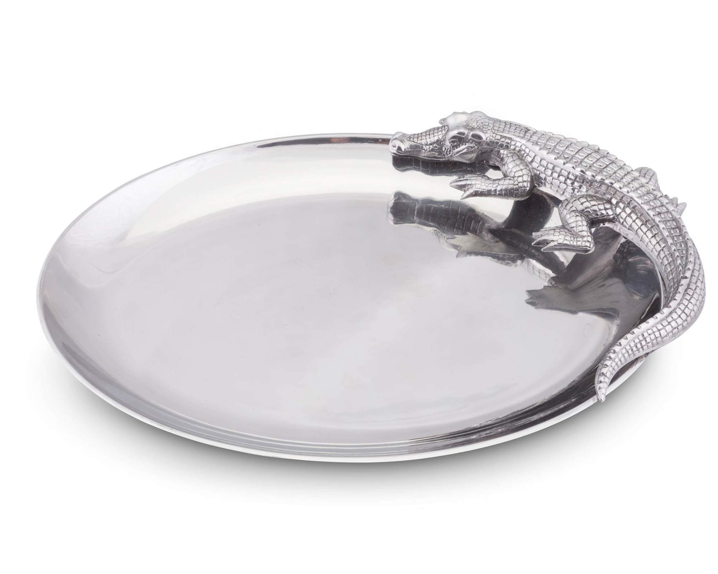 Arthur Court Designs Aluminum Alligator Oval Serving Platter - 14