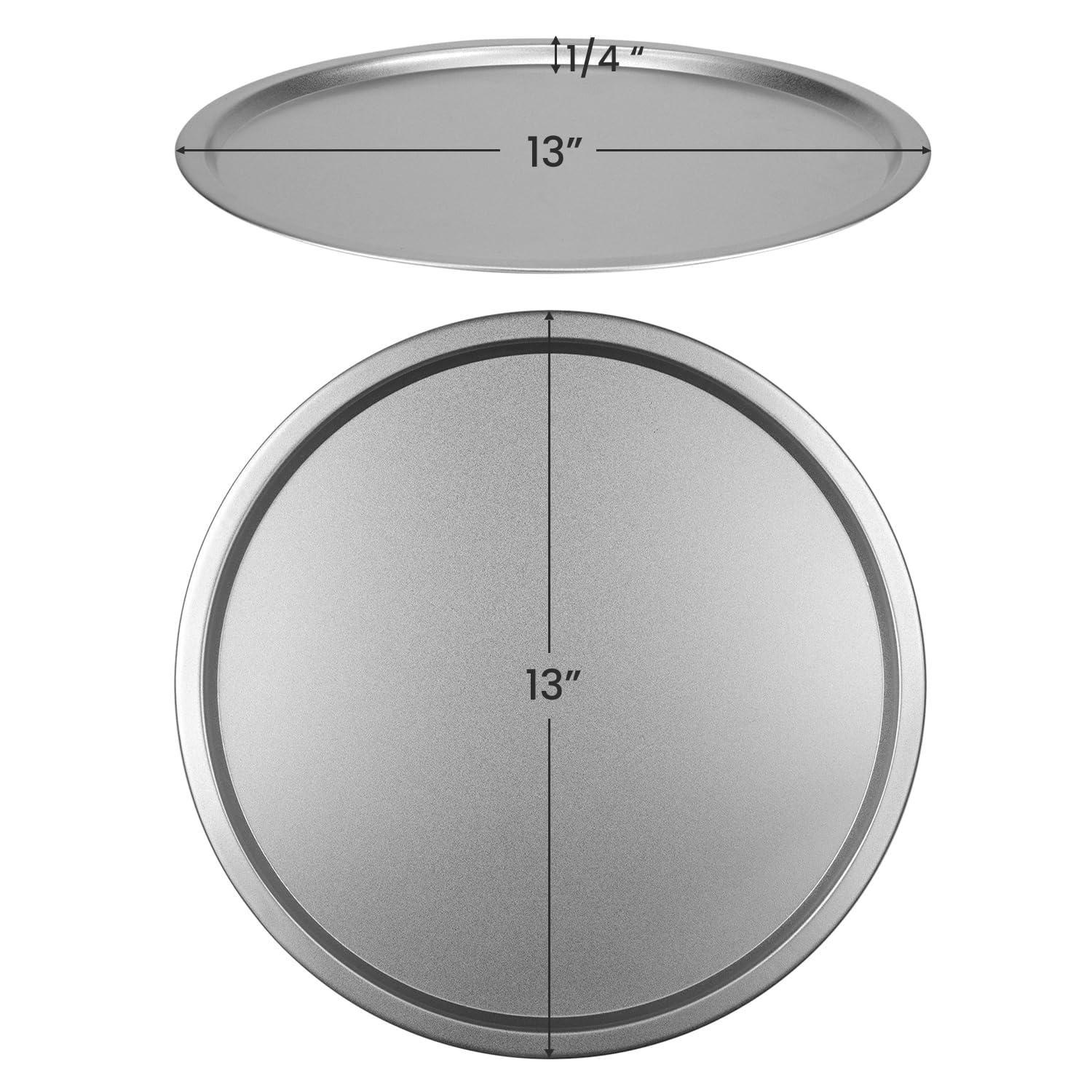 DecorRack 13 Inch Non-Stick Alloy Steel Pizza Pan - Round Baking Tray & Serving Tray for Oven, Stovetop & Grill (2 Pack) - Perfect for Homemade Pizza, Cookies & Party Appetizers