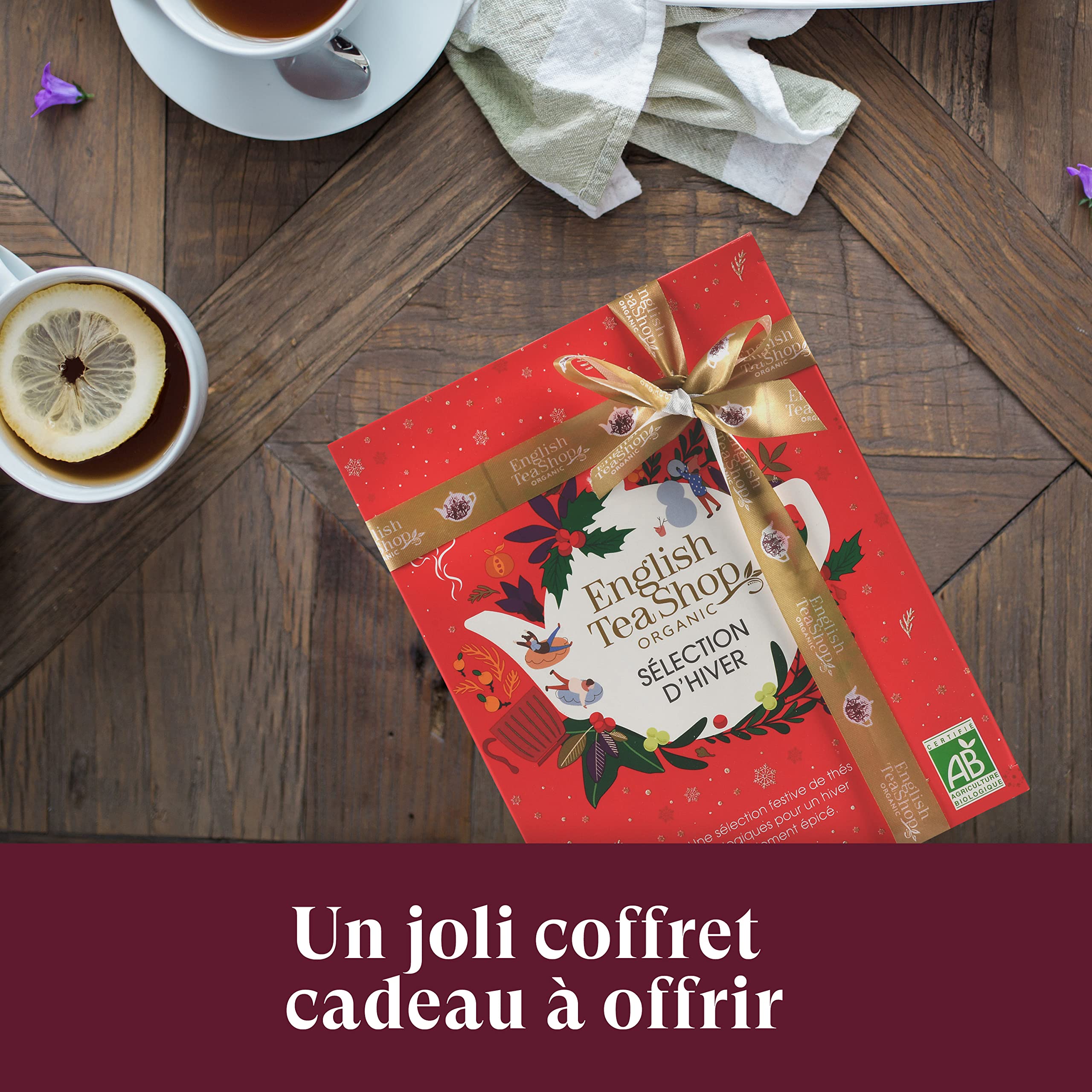 Organic Christmas Tea Gift Set - English Tea Shop Winter Selection (4 Flavors, 12 Tea Bags) - Holiday Tea Collection for Gifting, Cozy Nights & Festive Gatherings
