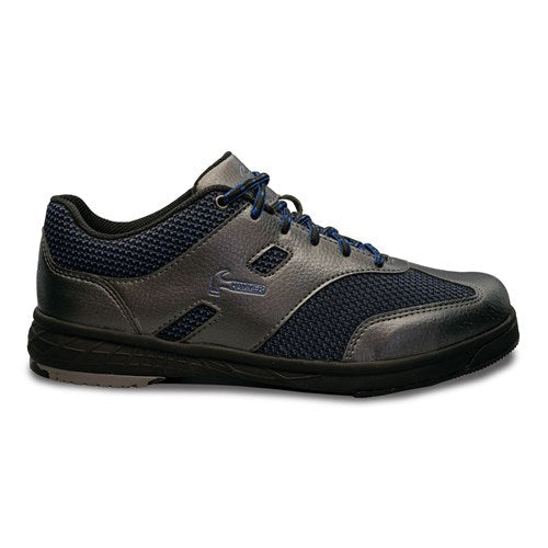 Men's Right Hand Blade Bowling Shoes - Lightweight & Comfortable for Competitive Play - Pewter/Blue - Perfect for League Nights & Tournament Bowling