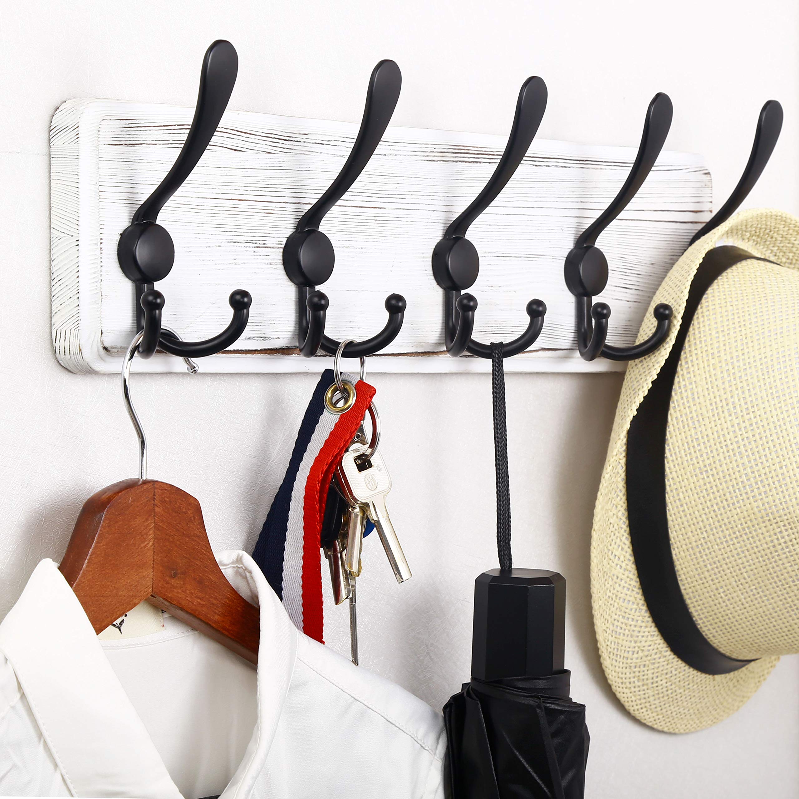 WEBI Wall Mounted Coat Rack with 5 Triple Hooks - 16
