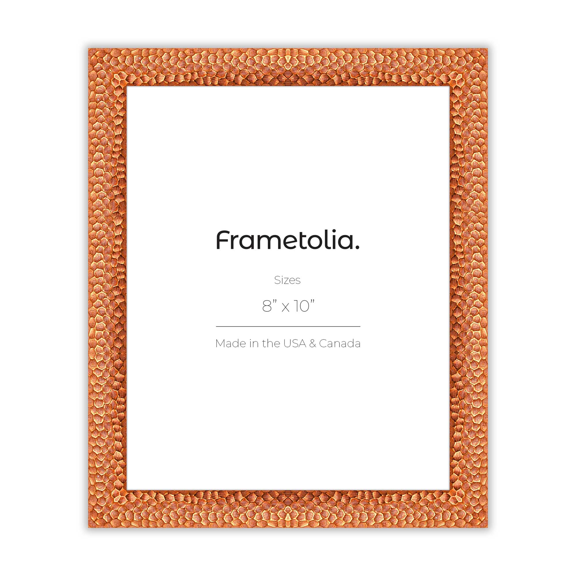 Hammered Copper Wall Frame - Medium Width, Rustic Home Decor for Living Room, Bedroom & Office | Handcrafted Metal Photo Frame for Pictures & Artwork
