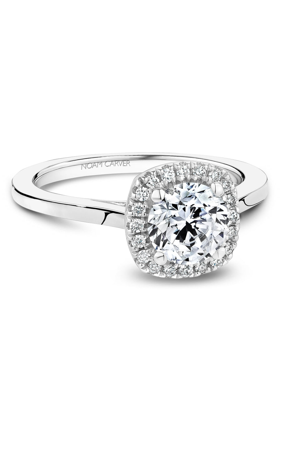 Noam Carver B509 02A Bridal Engagement Ring - 14K White Gold Diamond Wedding Band for Women, Perfect Proposal Gift & Anniversary Jewelry