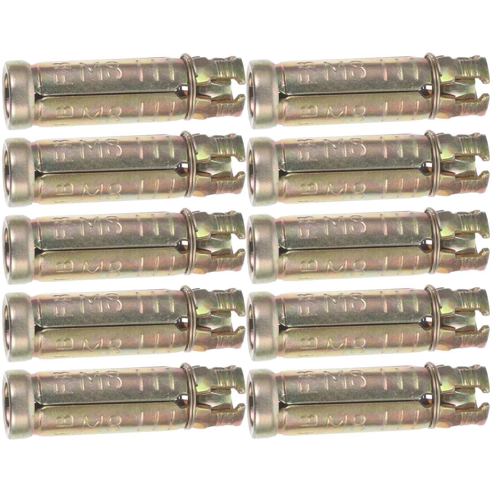 iplusmile 10pcs Concrete Bolt Set - Professional Knurled Drop-in Anchors for Concrete, Steel Bolt Socket Solid - Perfect for Construction, Masonry, and DIY Projects