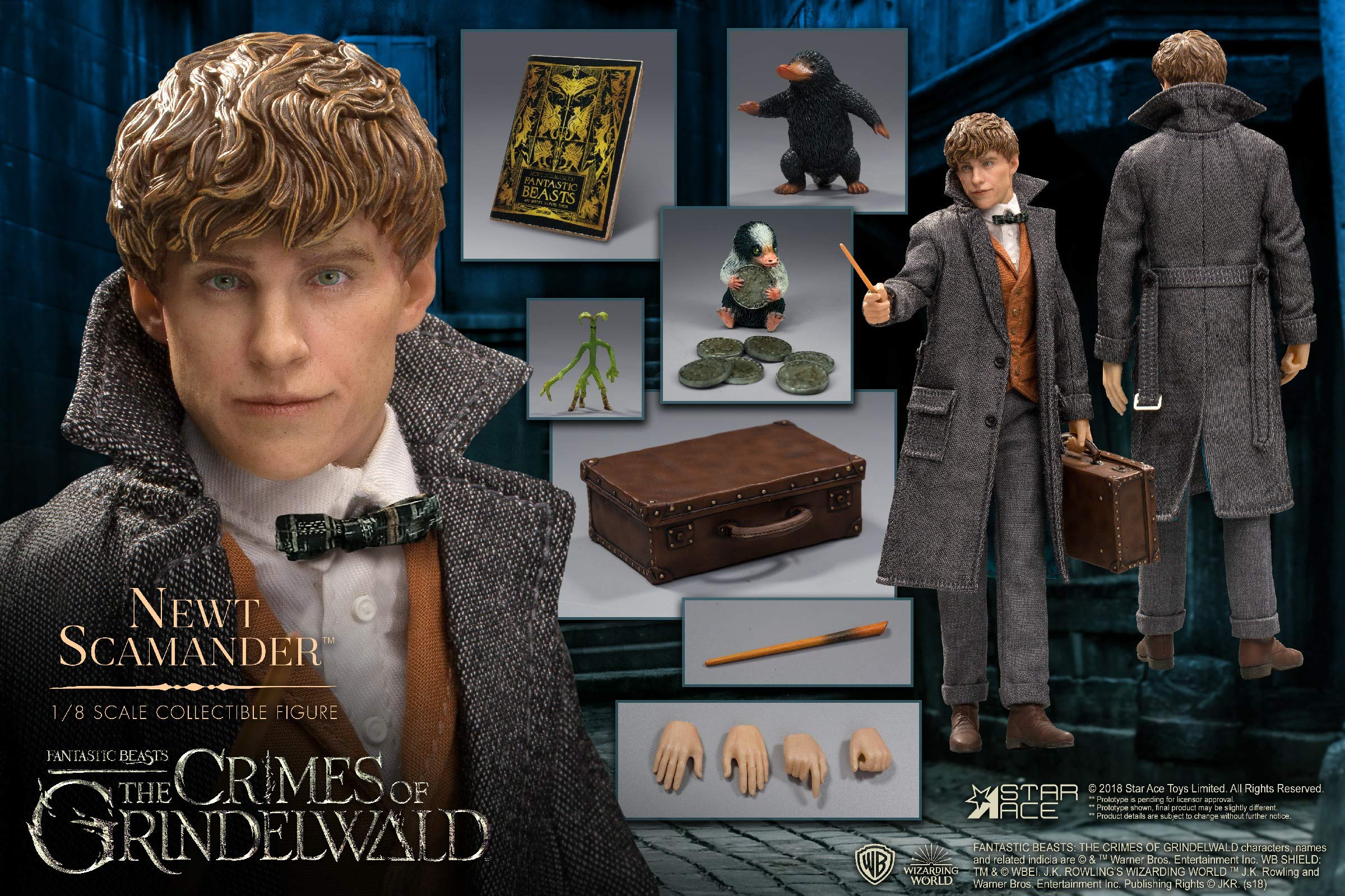 Star Ace Toys Fantastic Beasts: The Crimes of Grindelwald Newt Scamander 1:8 Scale Collectible Action Figure - Perfect for Movie Fans, Fantasy Collectors & Display Cases