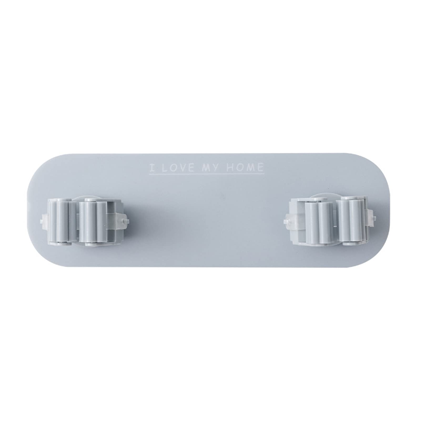 Punch-Free Broom Holder - Moisture-Proof ABS Mop Hook for Wall Mounting | Double-Headed Mop Rack for Kitchen, Garden, Garage & Room Organization | Light Grey | Space-Saving Storage Solution for Brooms, Mops & Cleaning Tools