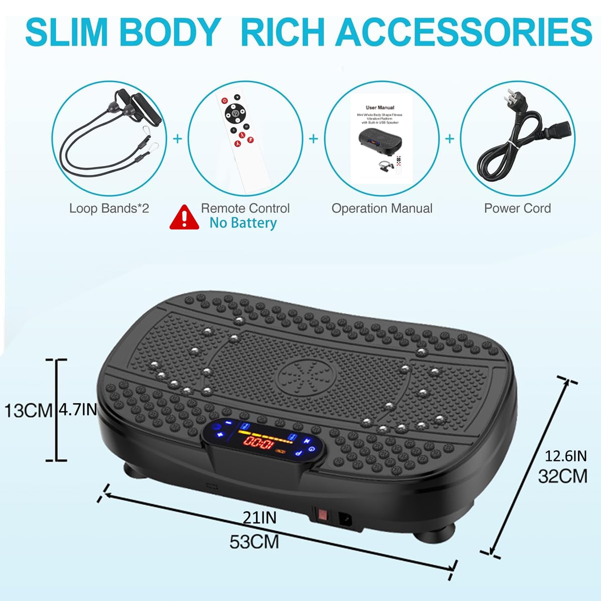 Whole Body Vibration Plate Exercise Machine with Resistance Bands - Adjustable Speed Home Fitness Platform for Weight Loss, Muscle Toning & Recovery | Perfect for Home Gym, Physical Therapy & Senior Workouts