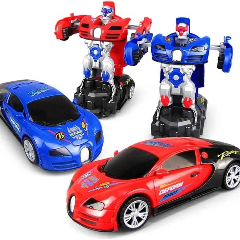 2024 Newest Transforming Police Toy Car - Electric Rotating Deformation Vehicle with LED Lights & Sound Effects | STEM Educational Toy for Kids | Perfect for Birthday Gifts & Pretend Play