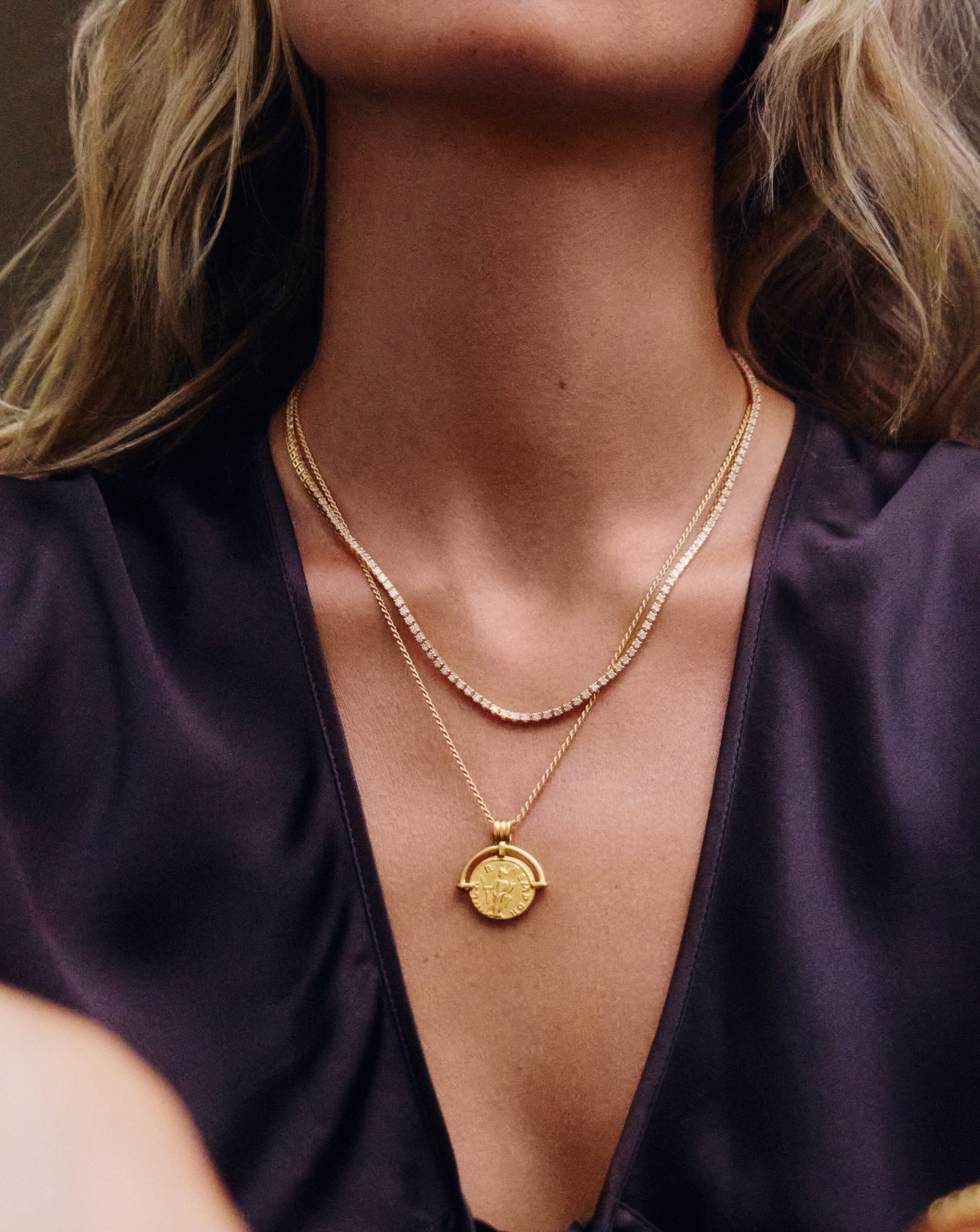 18K Gold Vermeil Classic Tennis Necklace with Cubic Zirconia - Elegant Jewelry for Women, Perfect for Weddings, Parties & Special Occasions