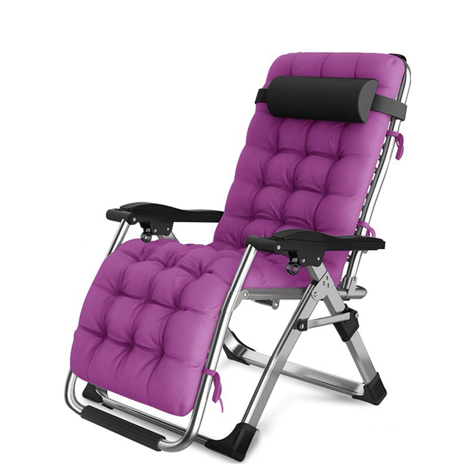**Oversized Zero Gravity Reclining Lounge Chair - Adjustable & Folding with Purple Padded Cushion - Supports 550lbs - Perfect for Beach, Patio, Pool, Deck, Garden, Camping & Outdoor Relaxation**