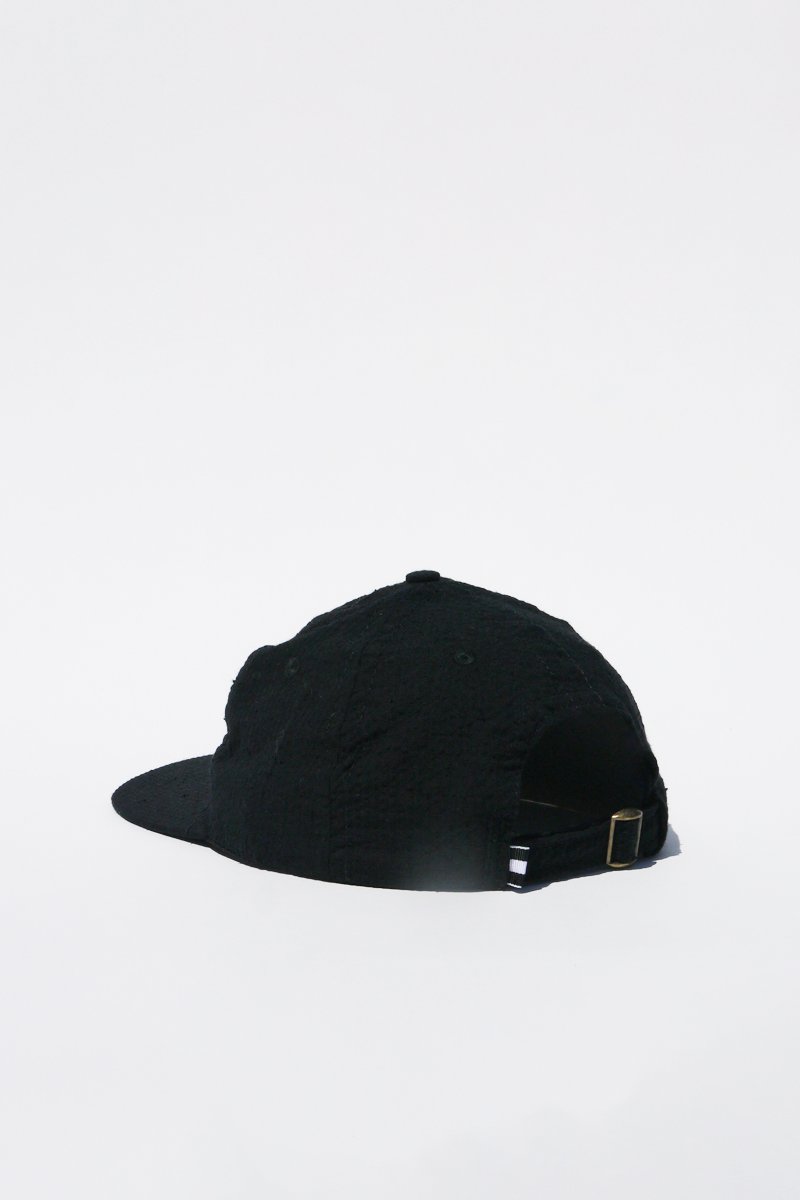 Lite Year Six Panel Seersucker Cap - Black | Breathable Summer Hat for Men & Women | Perfect for Outdoor Activities, Beach, Hiking, and Casual Wear