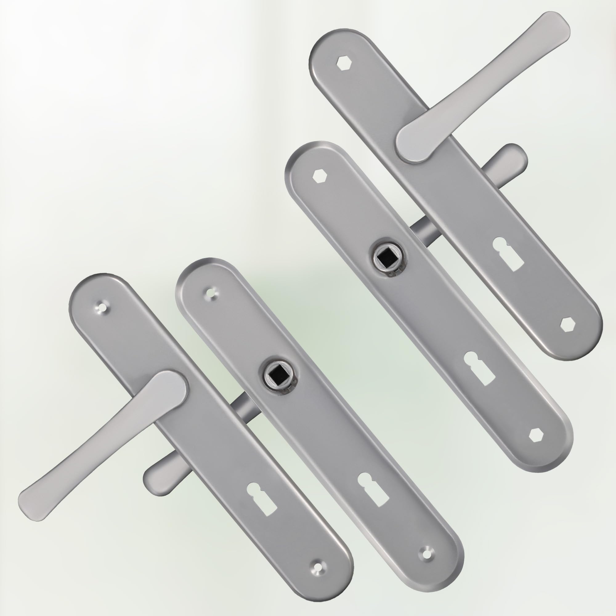 KOTARBAU® 72mm Left Right Deadlock Silver Door Handle Set - Durable Aluminum Long Plate Door Fitting for Bedroom, Bathroom & Interior Doors (Model 05907465904148) - Perfect for Home, Office & Commercial Spaces