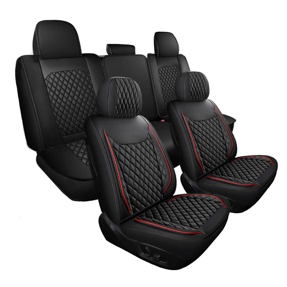 Premium 5-Piece Leather Car Seat Covers Set - Perfect Fit for 2009-2022 RAM 1500, 2500 & 3500 Trucks - Luxury Protection & Comfort Upgrade for Daily Commute, Road Trips & Off-Road Adventures