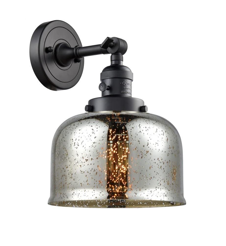 Innovations 203SW-BK-G78 Matte Black Wall Sconce Light Fixture with 3-Way High/Low/Off Switch - Perfect for Bedroom, Hallway, and Living Room Lighting