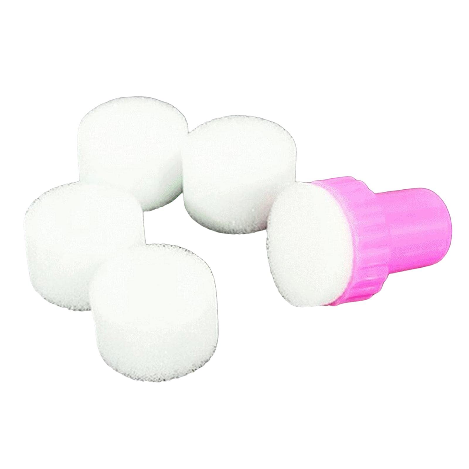 5-Piece White Nail Art Sponge Stamps with Handle - Professional Manicure Stamping Tools for Salon & Beginners | DIY Nail Design, Gradient & Ombre Effects