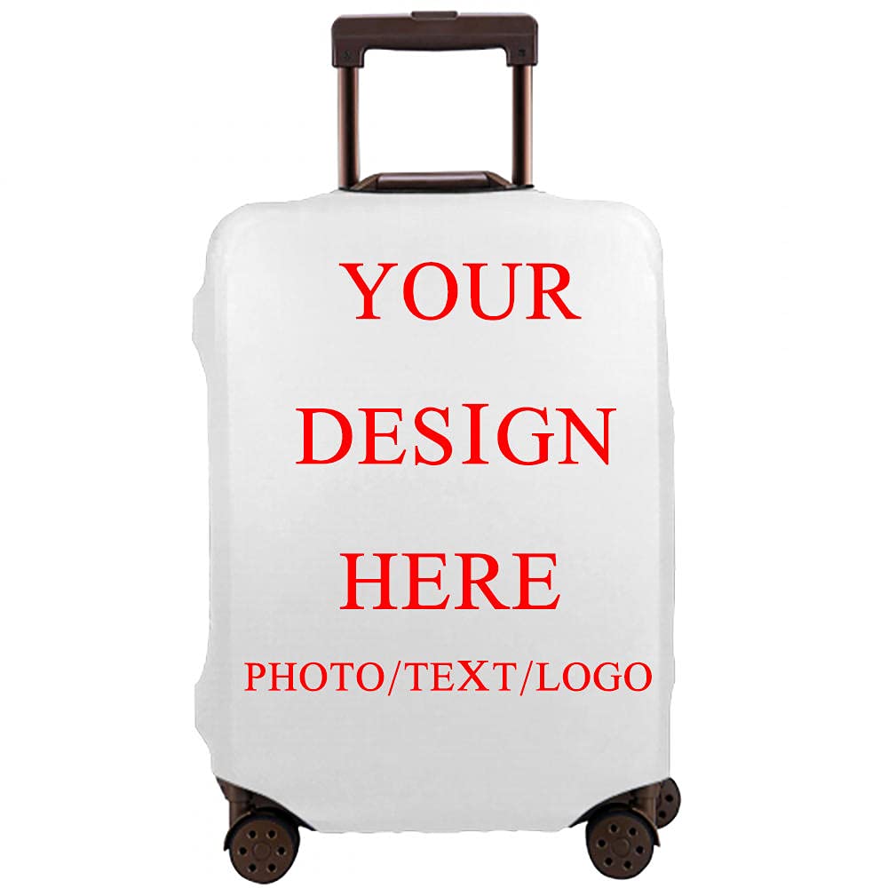 Custom Personalized Travel Luggage Cover with Your Photos & Text - DIY Design Your Own XL Size Luggage Protector for Family, Birthday, Wedding Gifts | Perfect for Air Travel, Vacation & Suitcase Protection