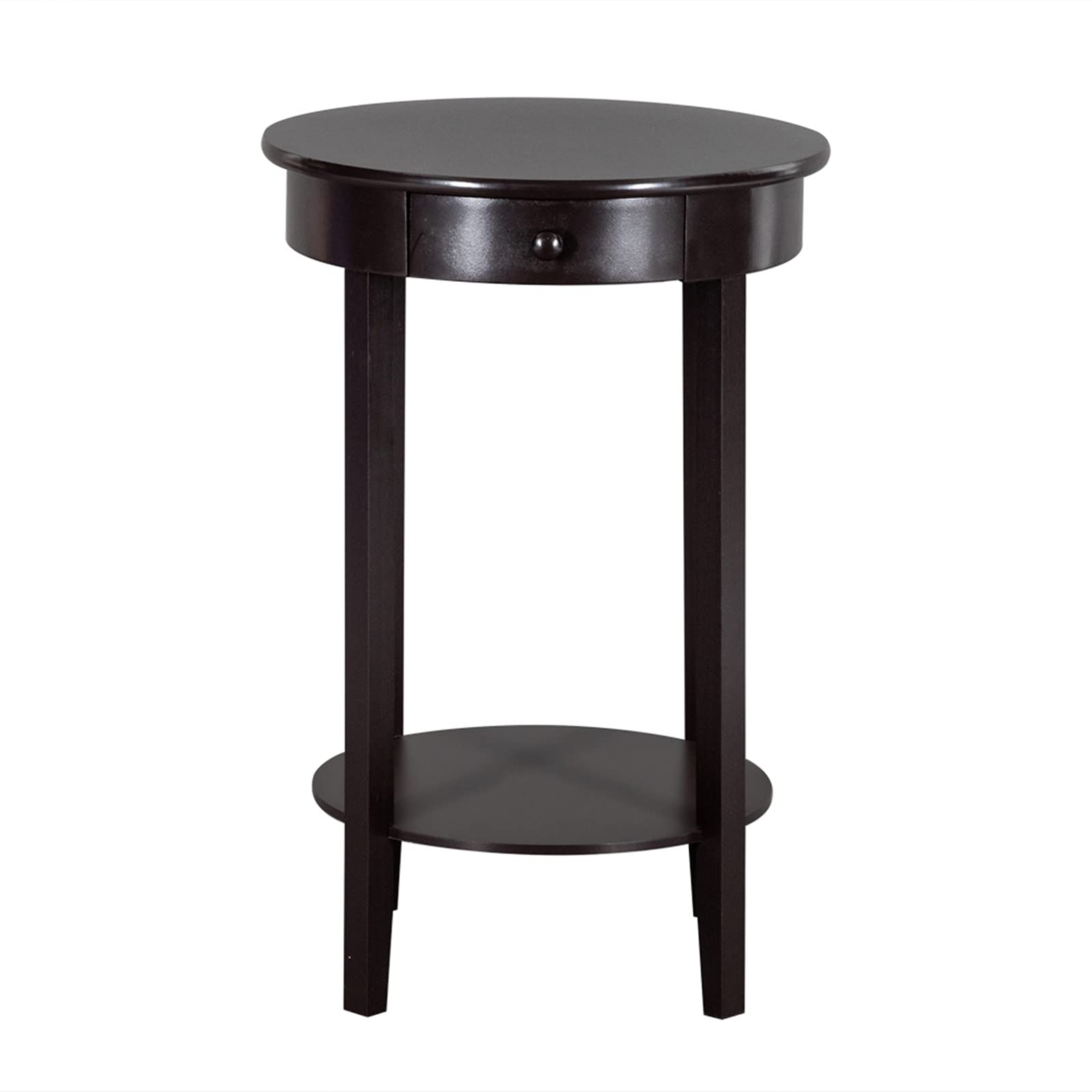 Simple Round Drawer Coffee Table - Brown for Living Room & Bedroom