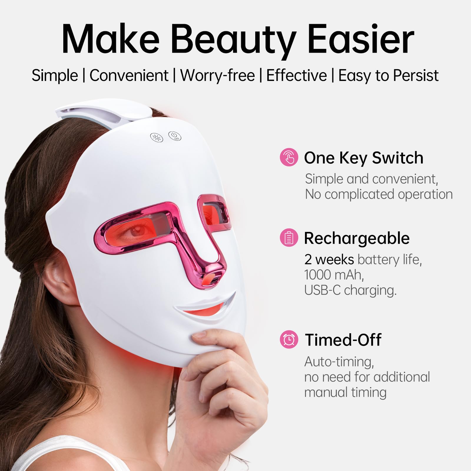 7-Color LED Red Light Therapy Mask for Face - Anti-Aging & Skin Rejuvenation Treatment with Hot Compress Function | At-Home Facial Care Device for Wrinkles, Acne & Glowing Skin (P04 Pro Model) - Perfect for Daily Skincare Routine & Spa Treatments