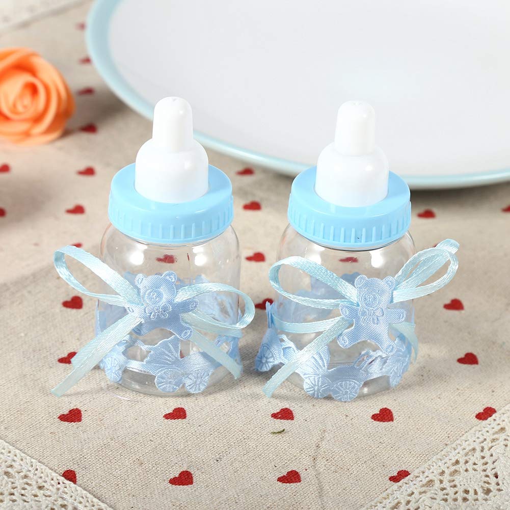 Pink & Blue Candy Chocolate Bottles - 12Pcs for Baby Shower Party Favors & Gifts - Perfect for Birthday Decorations