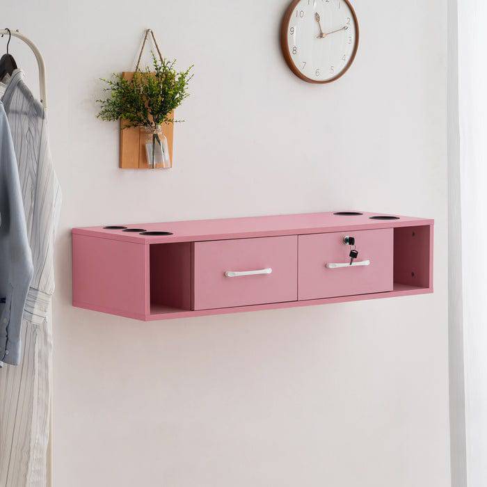 Emily Wall Mounted Styling Station - Compact Vanity Organizer with Mirror & Storage for Makeup, Jewelry & Hair Accessories - Perfect for Small Bathrooms, Bedrooms & Dorm Rooms