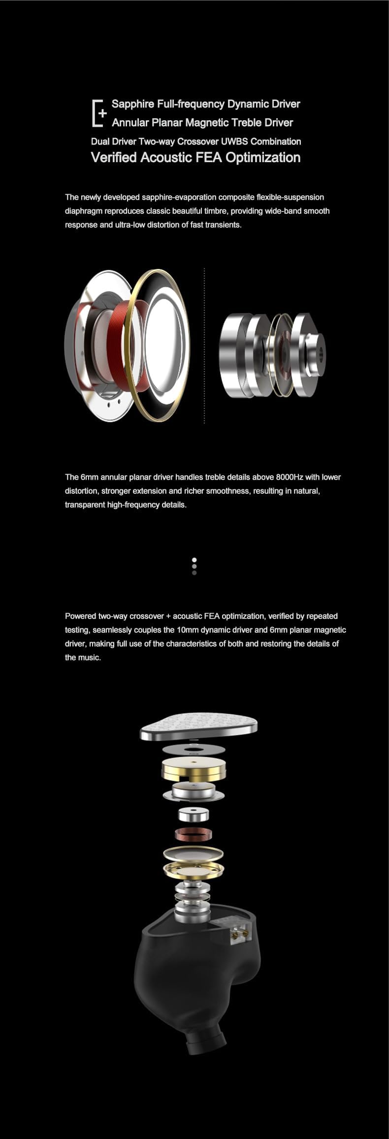 Moondrop May DSP USB-C Hybrid In-Ear Earbuds - Dynamic + Planar Driver Earphones with Detachable Cable for Audiophiles, Gaming & Travel