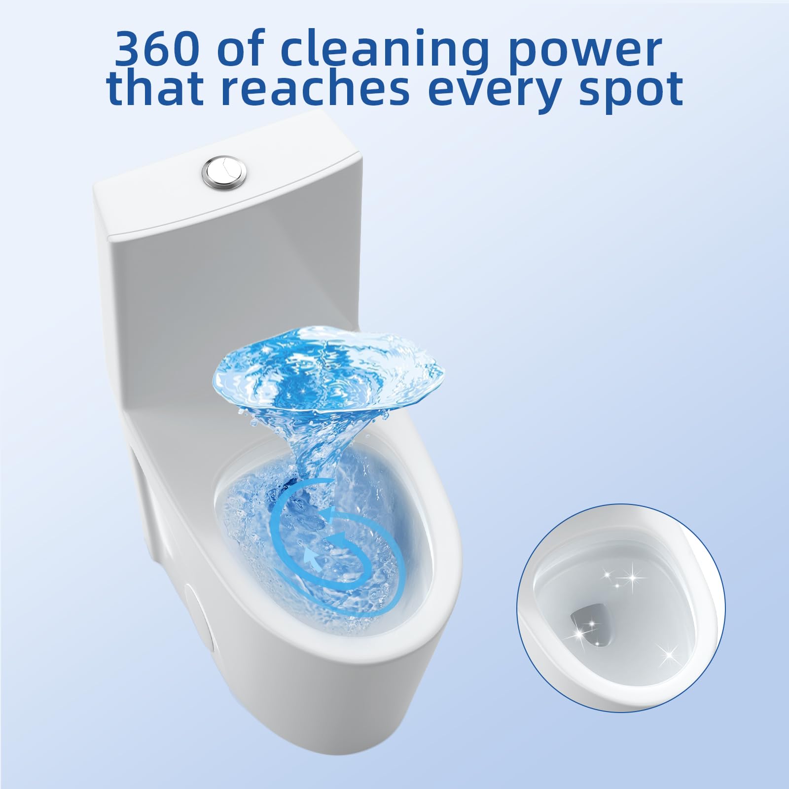 One Piece Elongated Toilet with Soft Closing Seat - Comfort Height, Dual Tornado Flush 1.6 GPF - Perfect for Modern Bathrooms, Small Spaces & Water-Efficient Homes