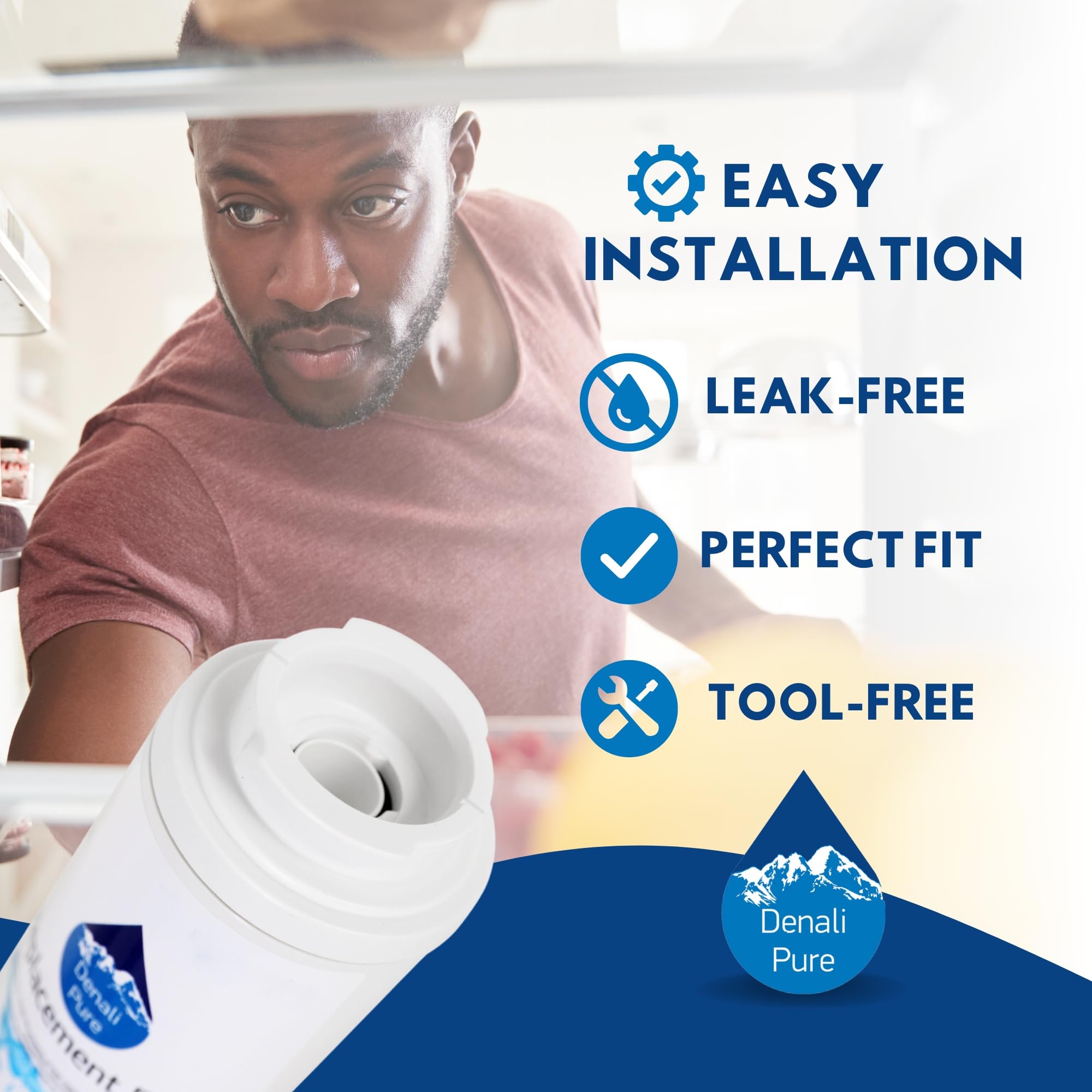 6-Pack KitchenAid KFCP22EXMP2 Refrigerator Water Filter Replacement - Compatible with KitchenAid 4396395 Fridge Filter Cartridge | Pure Drinking Water for Home & Office Use