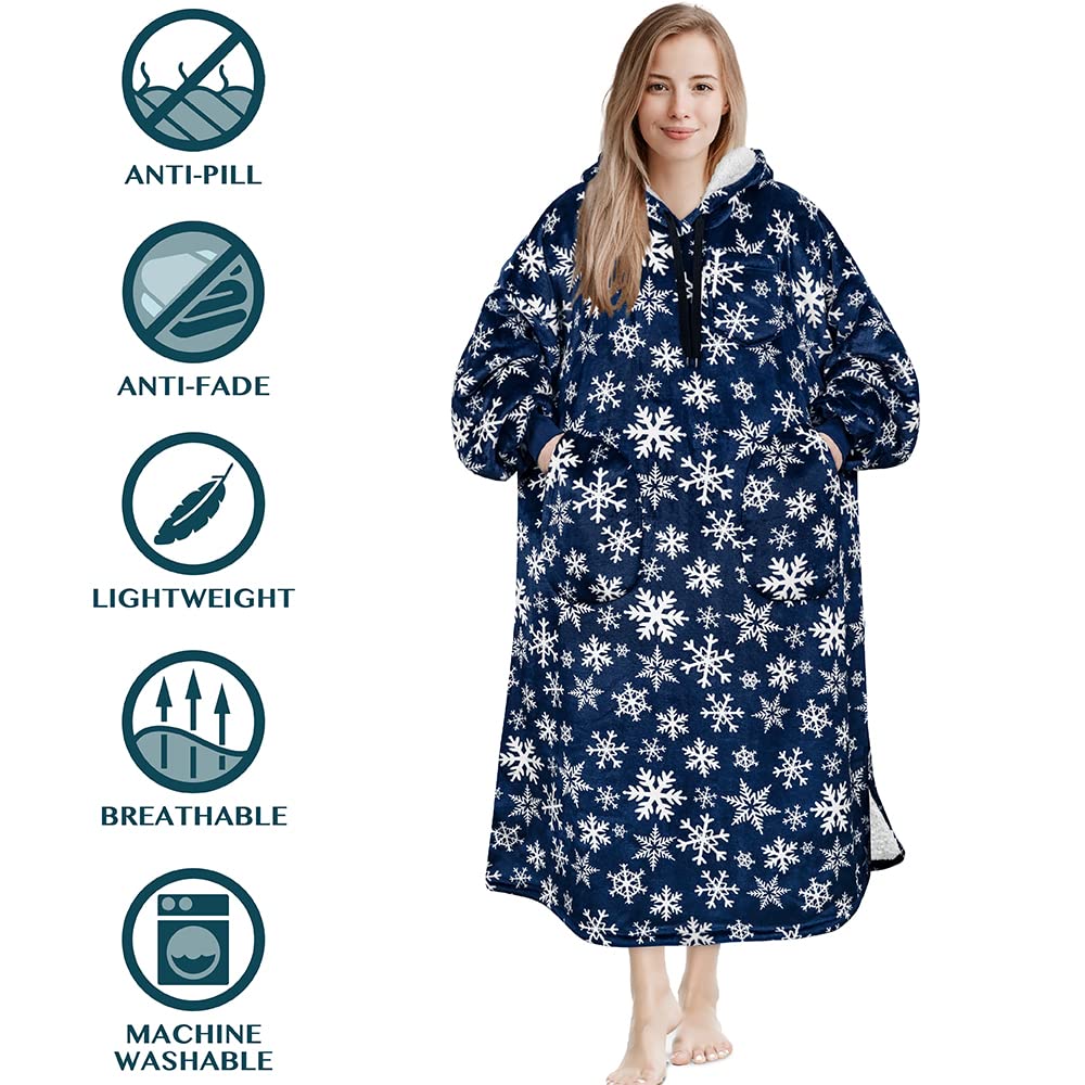 PAVILIA Women's Sherpa Wearable Blanket Hoodie - Oversized Fleece Hooded Sweatshirt Sweater for Men & Women | Cozy Loungewear for Home, Camping & Outdoor Activities
