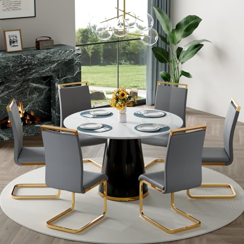 White Table+style 2 Grey D Chairs