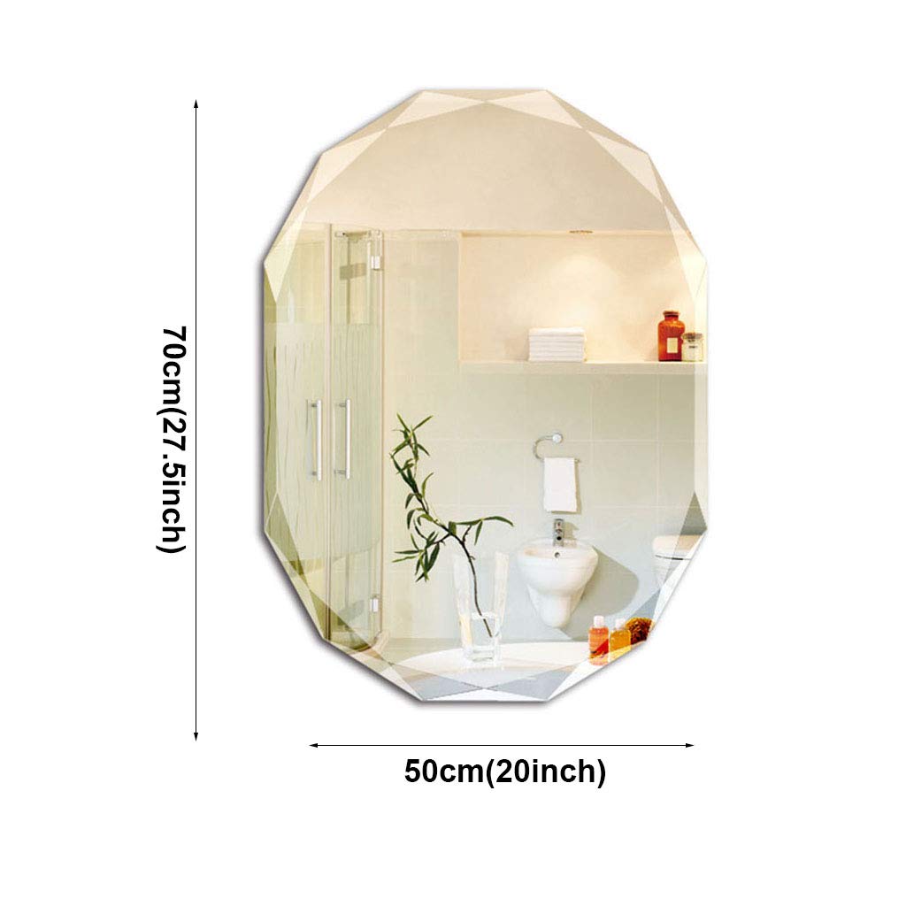 Full Length Wall Mirror - Frameless Rectangular Hanging Mirror 50x70cm (20x27.5 Inch), 5mm Thick for Dining Room, Living Room & Bedroom - Perfect for Home Decor, Outfit Checks & Space Enhancement