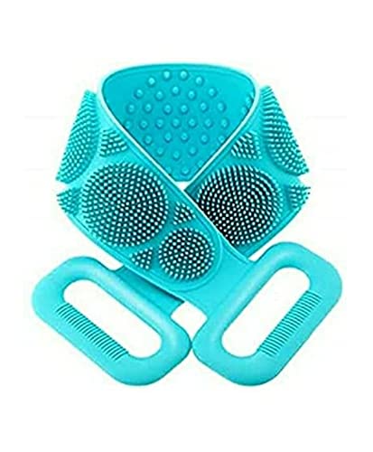 Exfoliating Silicone Body Scrubber Belt - Dual-Sided Shower Scrubber for Deep Cleansing & Dead Skin Removal - Bath Towel Alternative - Random Color (1-Piece) - Perfect for Spa, Home & Gym Use